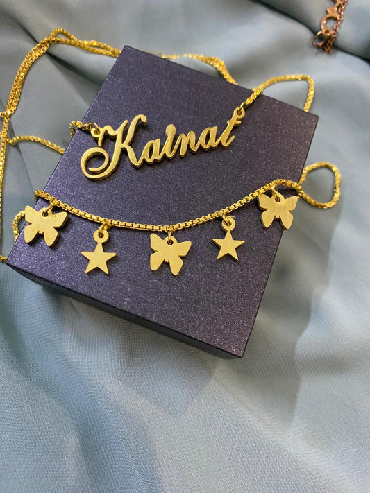 Double chain Name necklace